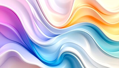 Fototapeta premium Abstract Colorful Waves: A Symphony of Pastel Hues