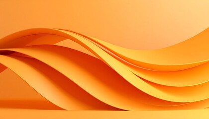 Abstract Orange Waves: A Symphony of Curves and Hues