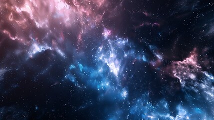 Obraz premium Abstract Nebula Space Scene With Blue Purple And Pink Hues And Sparkling Stars