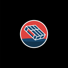 Wooden pallet logo. Industrial pallet vector