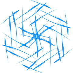 Geometric blue lines form a striking abstract pattern against a white backdrop, creating a modern and dynamic visual effect ideal for graphic design projects