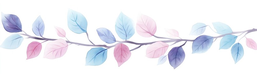 Fototapeta premium Delicate pastel leaves on a branch