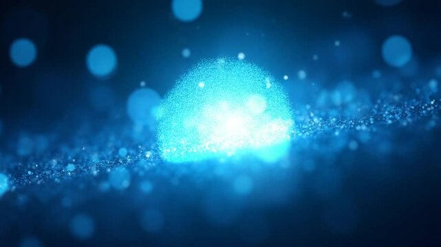 Abstract Background glow blue white particles collision on center