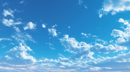 Blue Sky With Fluffy White Clouds