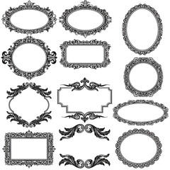 Obraz premium Ornate frames and borders vector set