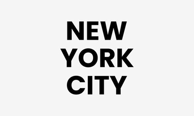New York City Stacked Bold Lettering Vector – Black & White Urban Initials for Shirts & Crafts