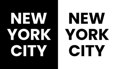 New York City Stacked Bold Lettering Vector – Black & White Urban Initials for Shirts & Crafts