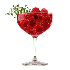 Sparkling Raspberry Cocktail in Coupe Glass with
