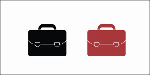 Briefcase silhouette. This image shows a black silhouette of a briefcase, also referred to as a business bag or office case. Vector clipart illustration design.