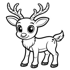 Cute Reindeer Coloring Page: Free Printable Coloring Page
