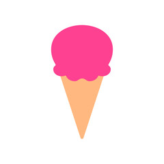 Ice cream cone with one scoop vector design illustration