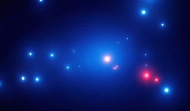 Lots of blue lights in space with red and blue backlighting. Loop animation