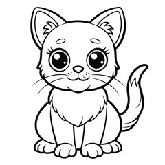 Cute Kitten Coloring Page: Free Printable Kawaii Cat Coloring Page