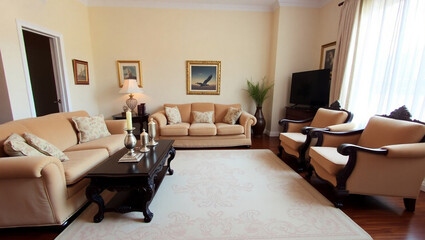 modern living room with fireplace 