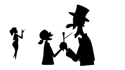 Ventriloquist vector silhouette illustration logo