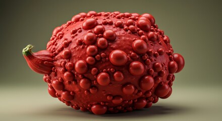 Unique red warty squash isolated, vibrant textures and patterns displayed