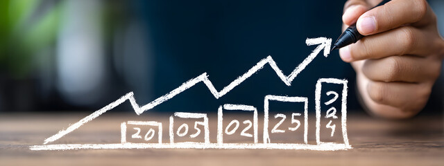 Growth trend analysis based on data from 2022 to 2023 showing increased performance metrics and future projections