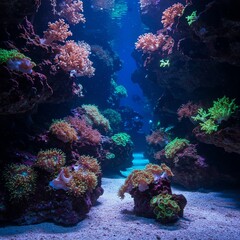 Fototapeta premium Underwater coral reef marine life ocean scene