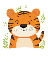 Fototapeta premium The 2022 vertical calendar features tigers, with the month of June displayed on an A4 format page, showcasing a cartoon tiger and referencing the Chinese horoscope, where the week begins on Sunday,