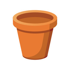 An empty flower earthen pot on a vector art illustration