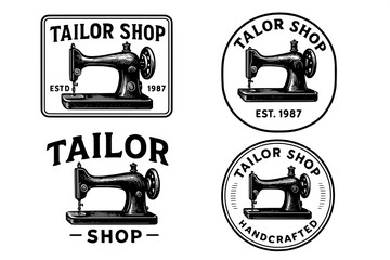 Timeless craftsmanship in vintage sewing machine emblems celebrating the art of tailoring and design from 1987