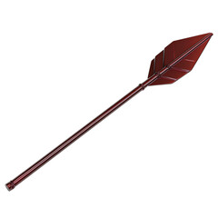 Bold Arrow with a Strong Robust Form in Deep Burgundy Isolated on Transparent Background