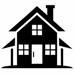 House icon black vector on white background.