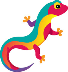 vector illustration of a cartoon lizard