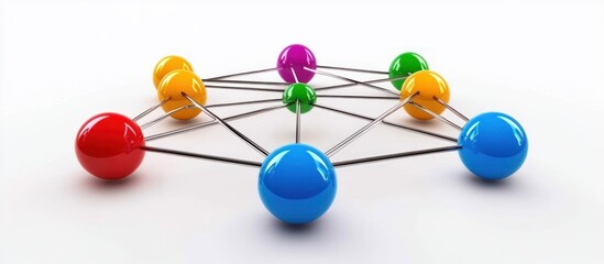 A Diagram Representing Connections Between Spheres And Lines