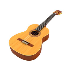 Obraz premium Classical Acoustic Guitar a transparent background