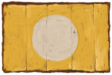 Yellow oil paint background with a white circle in the middle