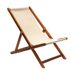 Minimalist Foldable Wooden Beach Chair with a Refin Isolated on Transparent Background