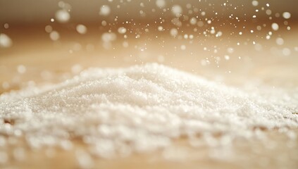 White powder pile, light spray