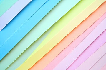 Fototapeta premium Diagonal stripes of pastel colored paper