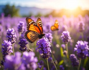 Fototapeta premium Whispers of Wings: The Butterfly's Dance A delicate journey through color, light, and nature's silent grace.