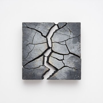 Cracked Mudstone Rock Outline
