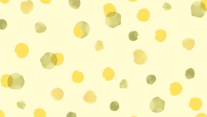 Hand-painted yellow and green circles on cream, organic kids' pattern, Montessori-inspired and warm.
