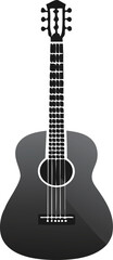 Obraz premium Stylish black acoustic guitar with a glossy finish and elegant design.