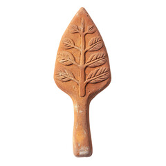 A Terracotta Arrow with Indus Valley Pipal Tree Symbol Isolated on Transparent Background