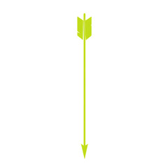 Minimalistic Arrow with Clean Contours in Lime Green Isolated on Transparent Background