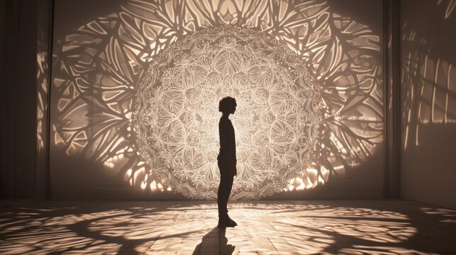 A visually stunning journey that explores how perspective and viewpoint shape personal identity, with intricate patterns and symbolic imagery representing self-discovery and the constant flux of who