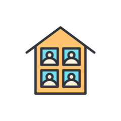 House Icon Representing Remote Work And Online Team Collaboration