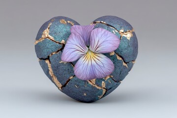Broken Heart  Resilience  Flower  Healing  Hope  Crack  Gold  Abstract Art   Conceptual Ph