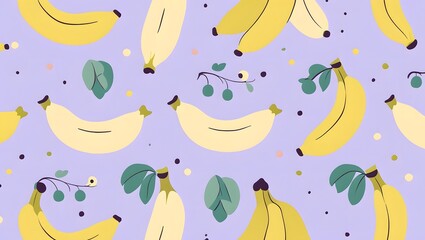 Naklejka premium Modern Banana Pattern – Gentle Pastel Seamless Texture