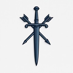 Minimal sword crossed with arrow