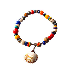 Artistic Anklet with Asymmetrical Clusters Isolated on Transparent Background