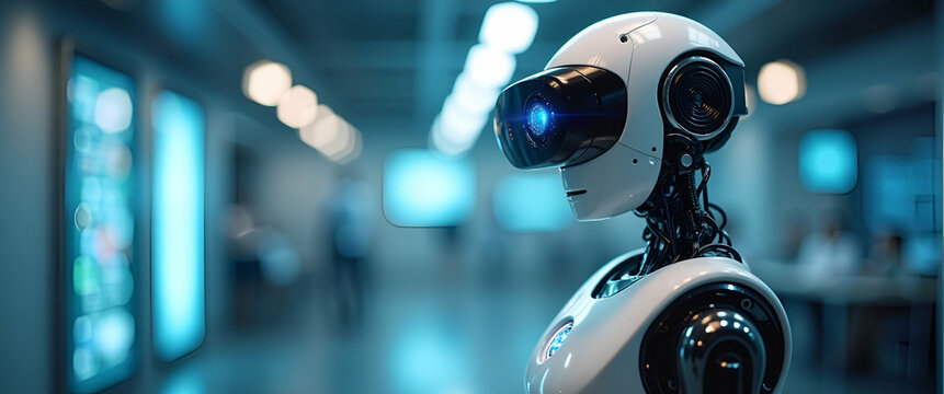 Robotic Vision Systems: AI-Powered Cameras for Object Recognition and Navigation in Robotics - Stock Photo Concept