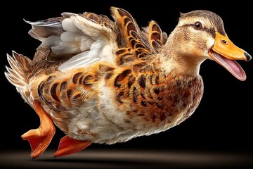 Running Duck  Photorealistic Bird  Wildlife  Animal  Nature Image