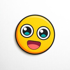 Fototapeta premium starry-eyed excited emoji on white background