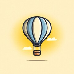 Obraz premium cartoon hot air balloon flying
